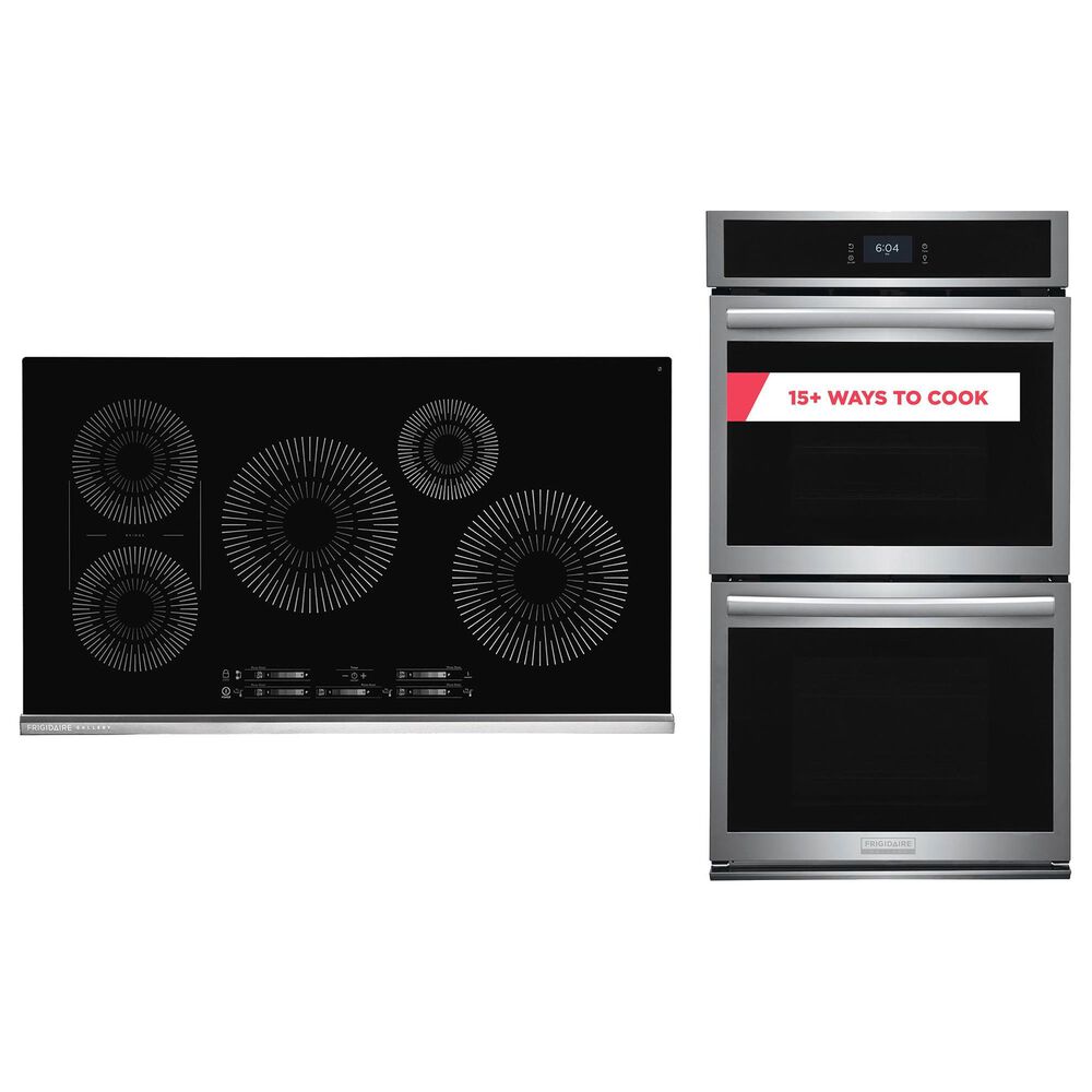 Frigidaire Gallery Gallery 2-Piece Kitchen Package with Stainless Steel 27" Double Electric Wall Oven and Black 36" Induction Cooktop, , large