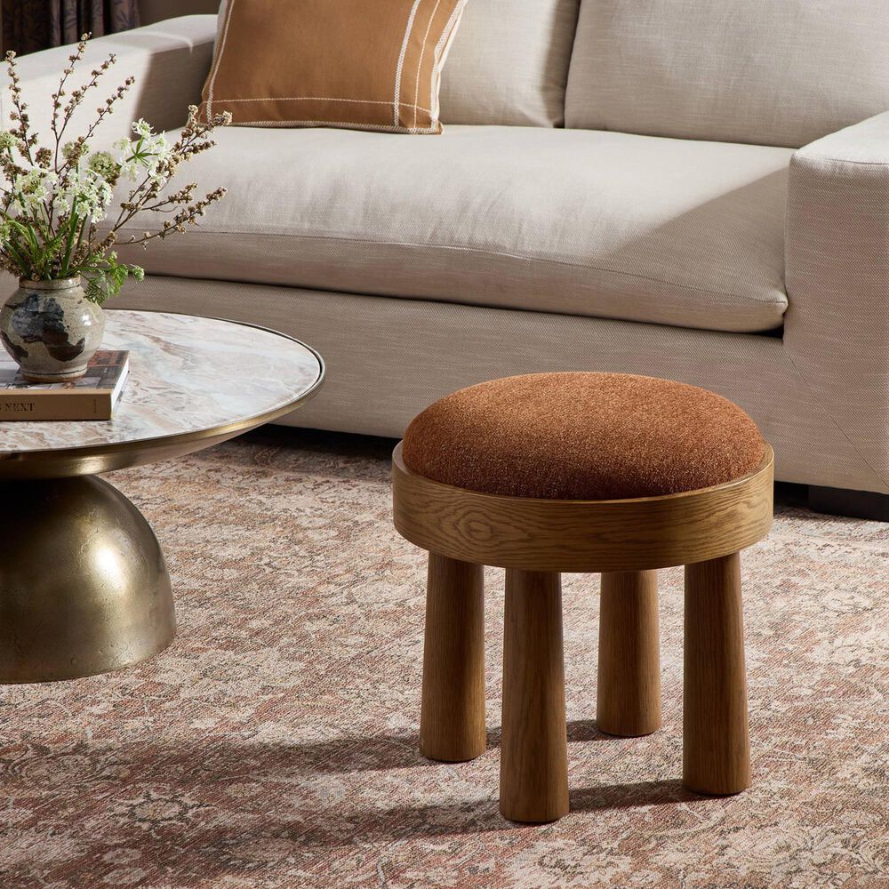 Four Hands Louise Accent Stool in Crypton Wayfarer Sienna, , large