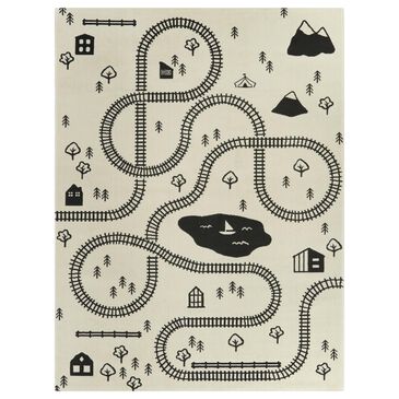 Balta Rugs Train Town 3"11" x 5"7" Cream Kids Area Rug, , large