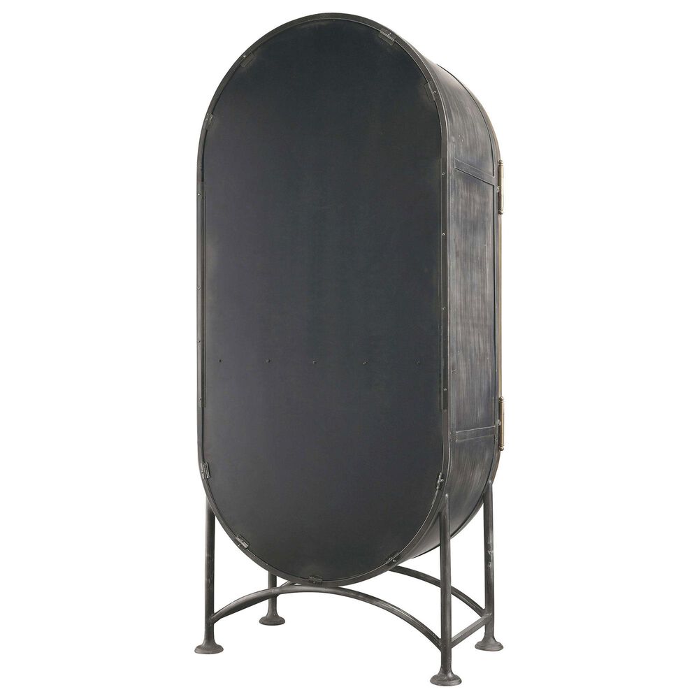 Howard Miller Boilermaker Wine and Bar Cabinet in Charcoal Gray and Aged Brass, , large
