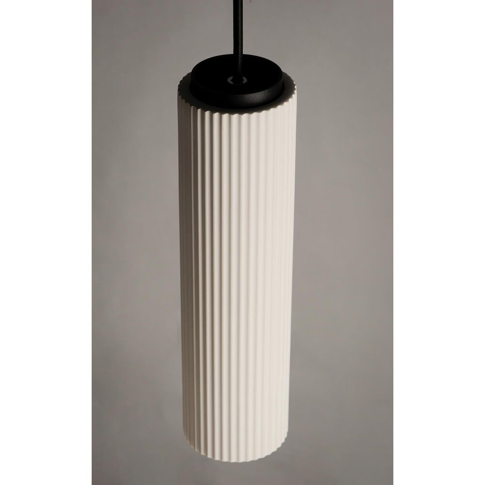 ET2 Pleat 1-Light LED Plaster Pendant in Matte Black, , large