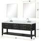 Lexora Home Norwalk 84" Double Bathroom Vanity in Black Oak with White Cultured Marble Top and Rectangle Sink, , large