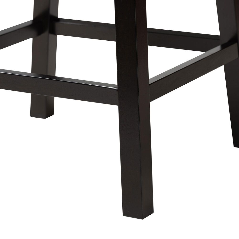 Baxton Studio Theron Swivel Counter Stool with Dark Brown Cushion in Espresso Brown (Set of 2), , large