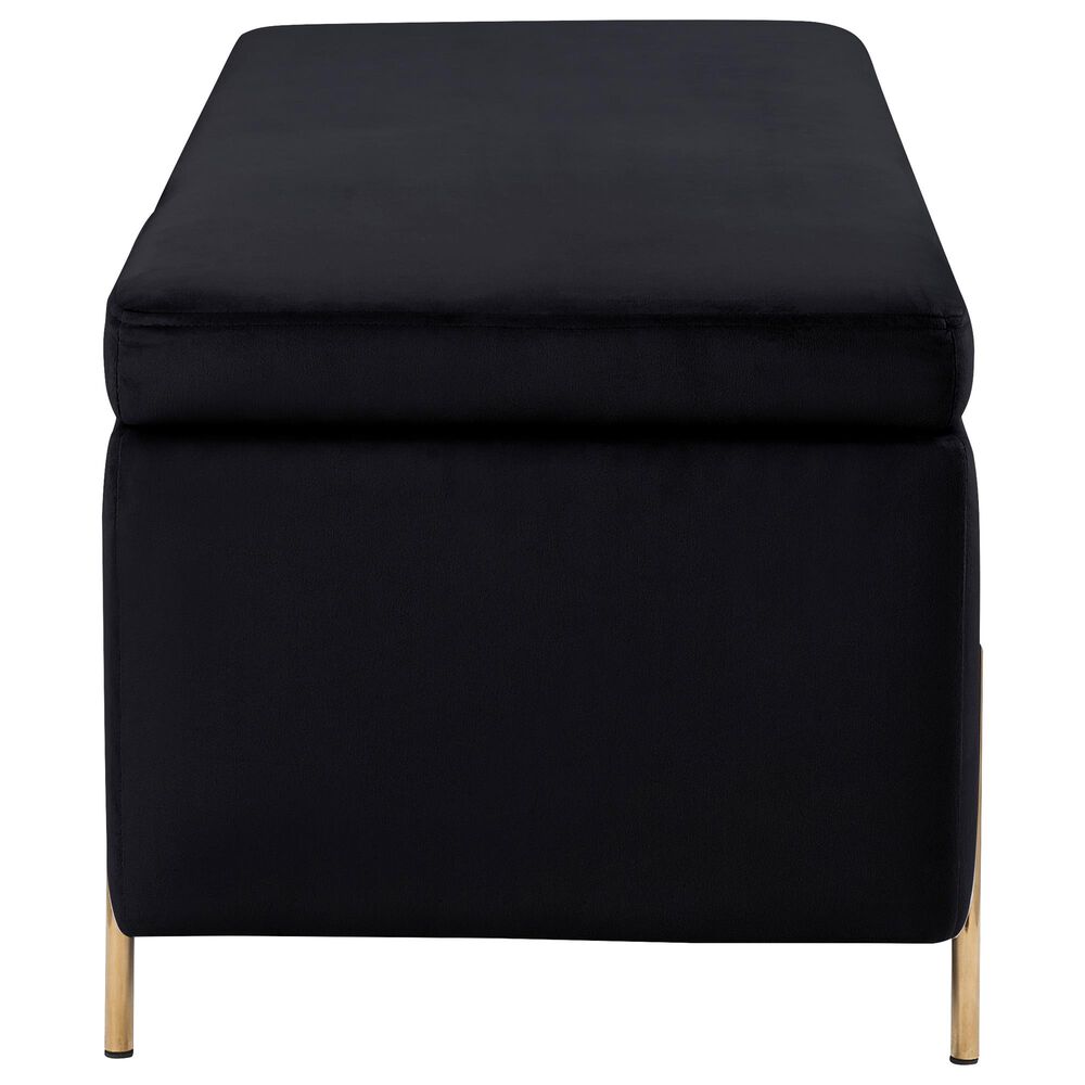 Lilola Home Emma Storage Bench in Black Velvet, , large