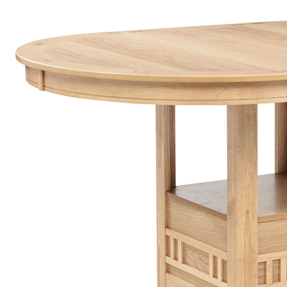 Pacific Landing Lavon 5-Piece Oval Counter Height Dining Set in Light Oak, , large