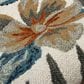L&R Resources Sinuous Tropical Paradise Floral 6" Round White, Blue and Tan Area Rug, , large