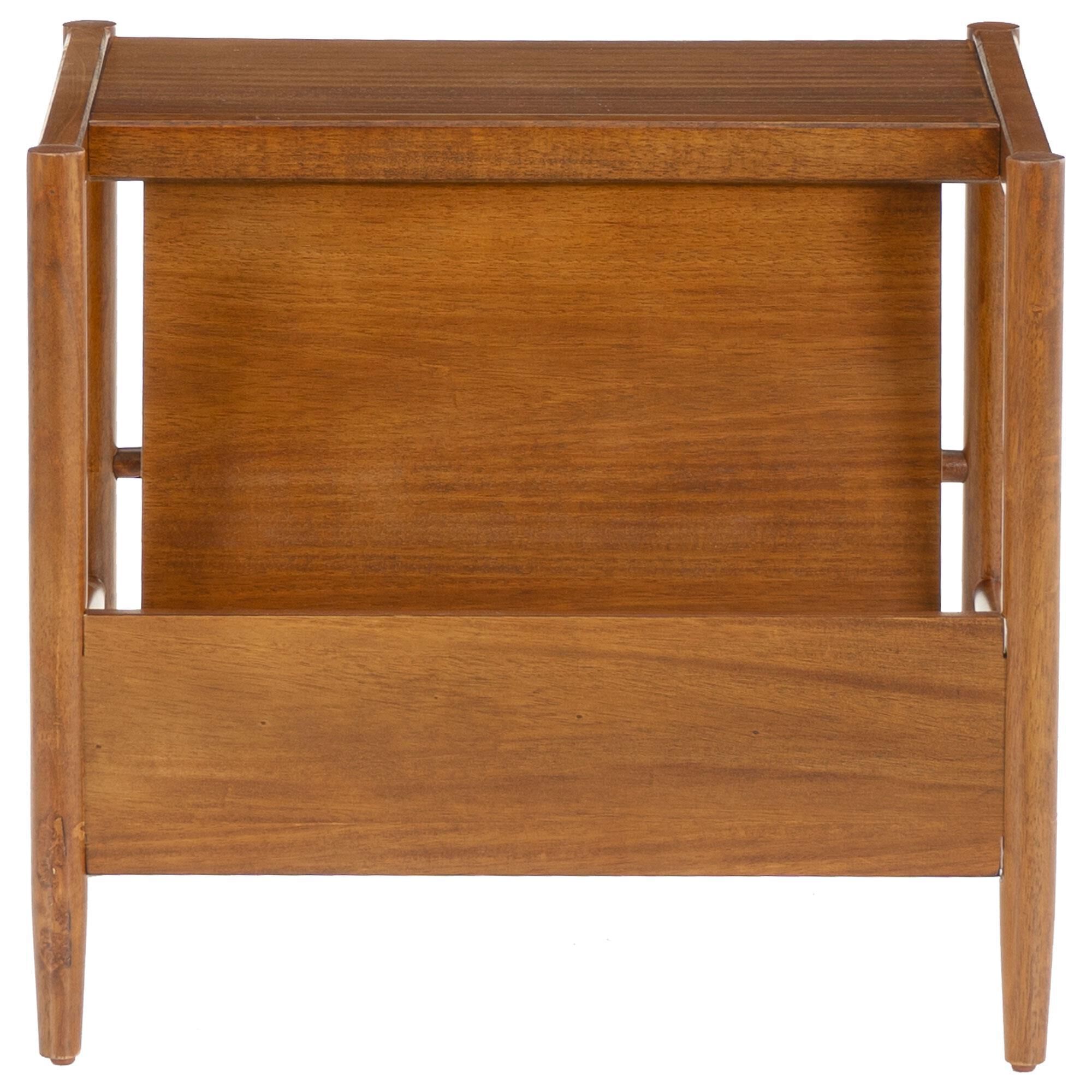 Linon Home Decor Flanagan Magazine Rack in Walnut