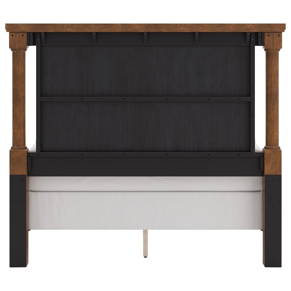 Ashley Rowlenstown 4-Piece Queen Poster Bedroom Set in Brown, , large