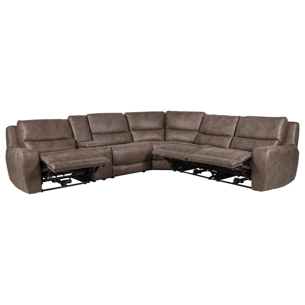 Oxford Furniture Cheers 6-Piece Power Reclining Sectional in Texas Slate, , large