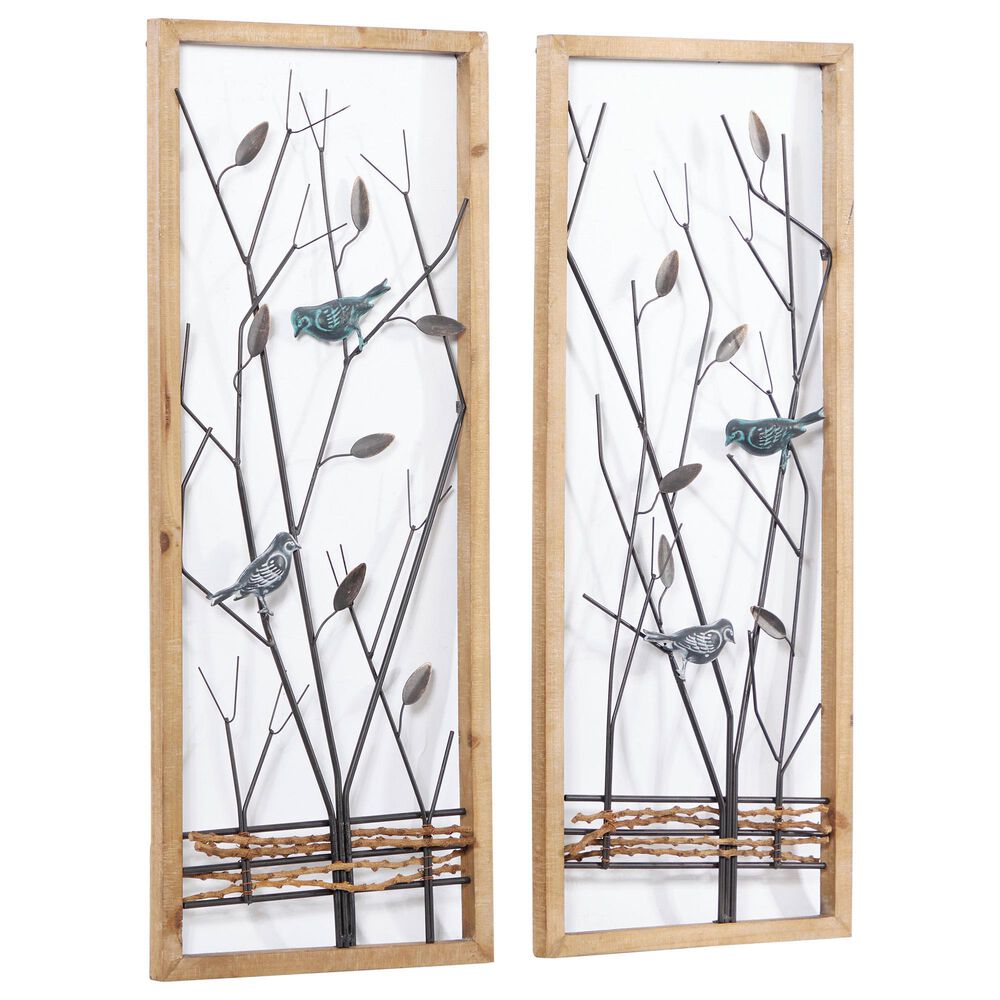 Maple and Jade 32" x 13" Wall Decor in Black (Set of 2), , large