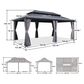 HOMLUX 12" x 20" Permanent Hardtop Gazebo with Double-Tier Roof in Gray, , large