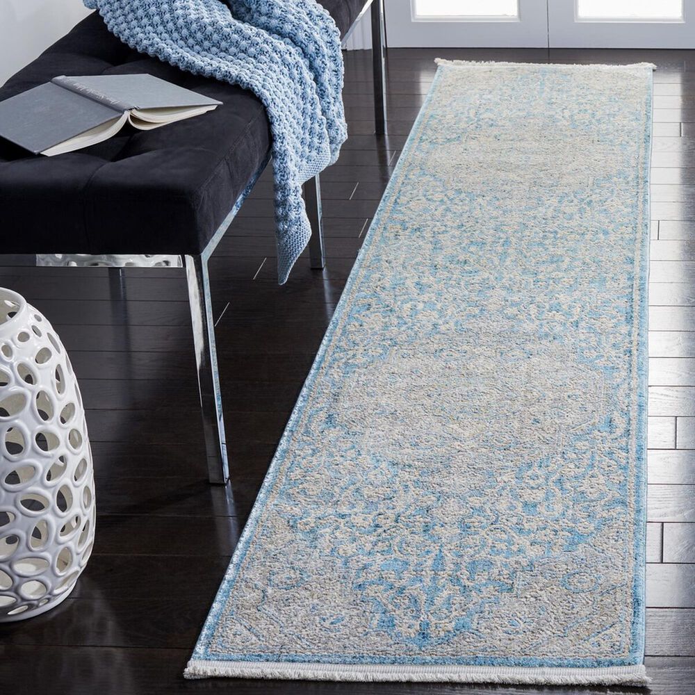 Safavieh Dream DRM412M 2&#39; x 8&#39; Blue and Grey Runner, , large
