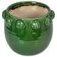 Creative Coop Terra-cotta Planter with Raised Dots in Green, , large