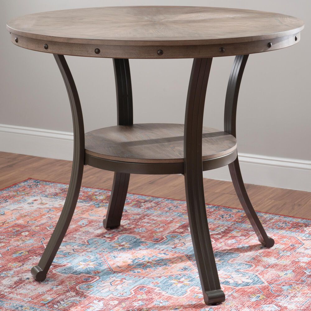 Linon Home Decor Franklin Counter Height Table in Pewter and Grey - Table Only, , large