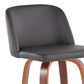 LumiSource Toriano Swivel Counter Stool with Grey Faux Leather Upholstery in Walnut and Chrome (Set of 2), , large
