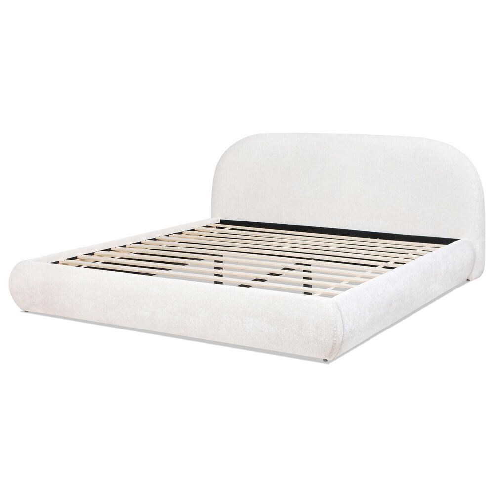 Jennifer Taylor Home Archie Puffy Grounded Queen Upholstered Platform Bed in Almond White, , large