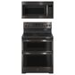 GE Profile Profile 2-Piece Kitchen Packages with 30" Electric Double Oven Range and 1.7 Cu. Ft. Over-the-Range Microwave Oven in Fingerprint Resistant Black Stainless Steel, , large
