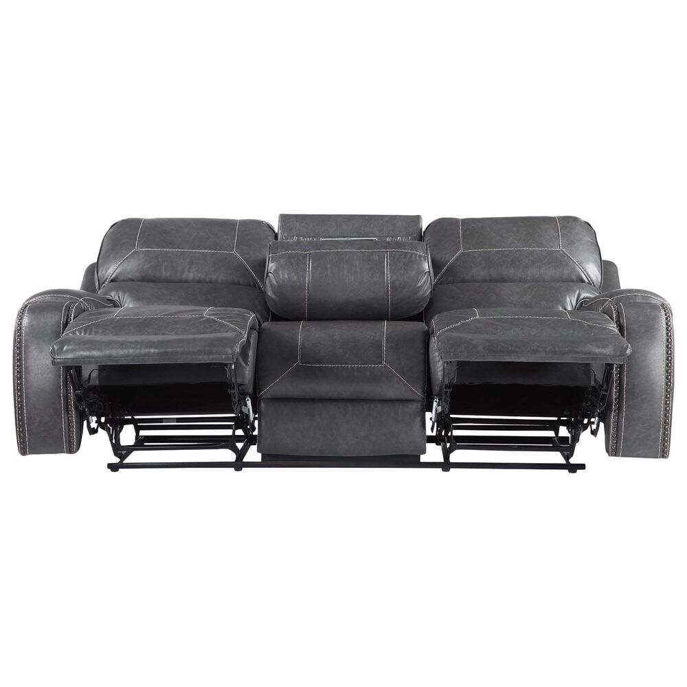 Crystal City Keily Manual Reclining Sofa with Dropdown Table in Dove Grey, , large