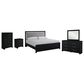Ashley Maeling 5 Piece King Panel Bedroom Set in Matte Black, , large