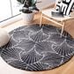 Safavieh Micro-Loop MLP174H 5" Round Charcoal and Ivory Area Rug, , large