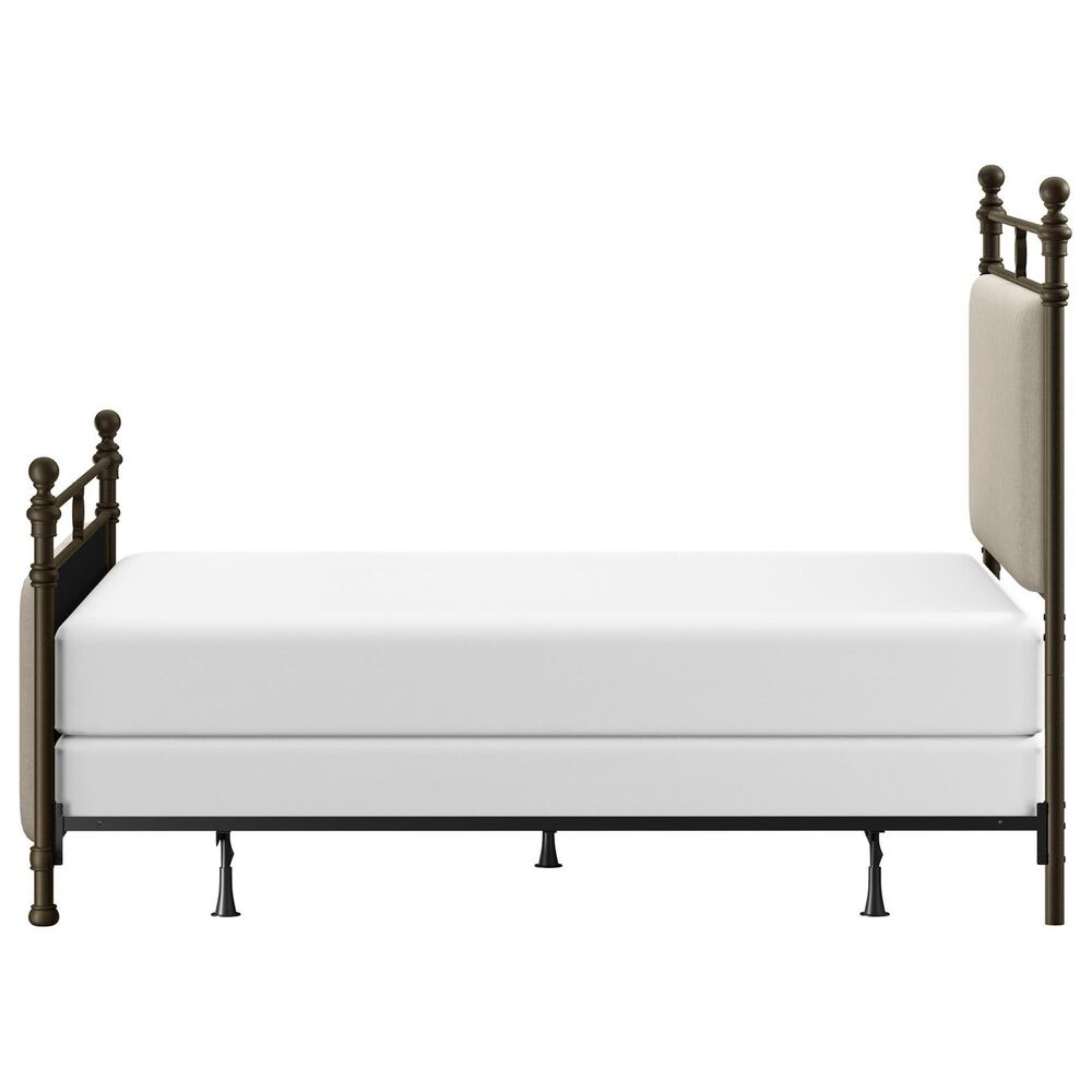 Richlands Furniture Ashley Queen Poster Panel Metal and Upholstered Bed in Brown and Rustic Brown, , large
