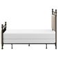 Richlands Furniture Ashley Queen Poster Panel Metal and Upholstered Bed in Brown and Rustic Brown, , large