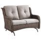 Sunwell Garden Outdoor Glider Loveseat with Brown Rattan in Beige, , large