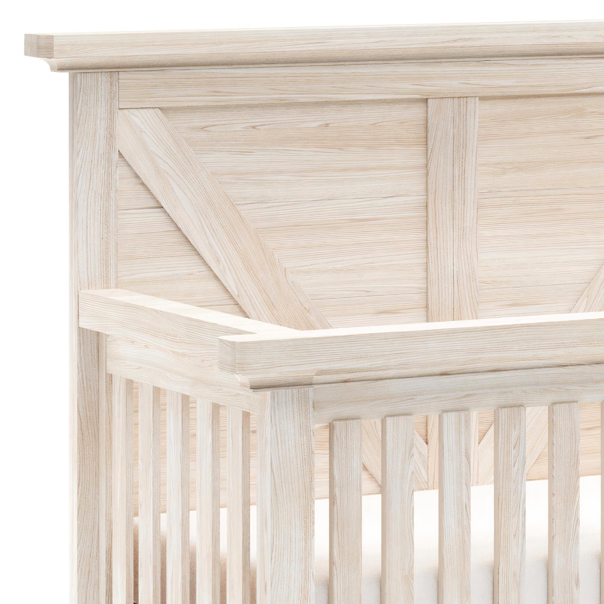 Westwood Design Foundry 4-in-1 Convertible Crib - White Dove Arch Paneled Nursery Bed