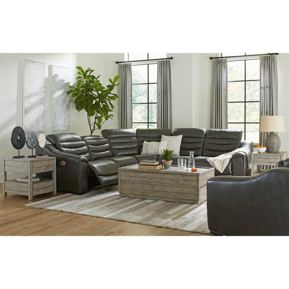 Ashley Center Line Power Recliner in Dark Gray, , large