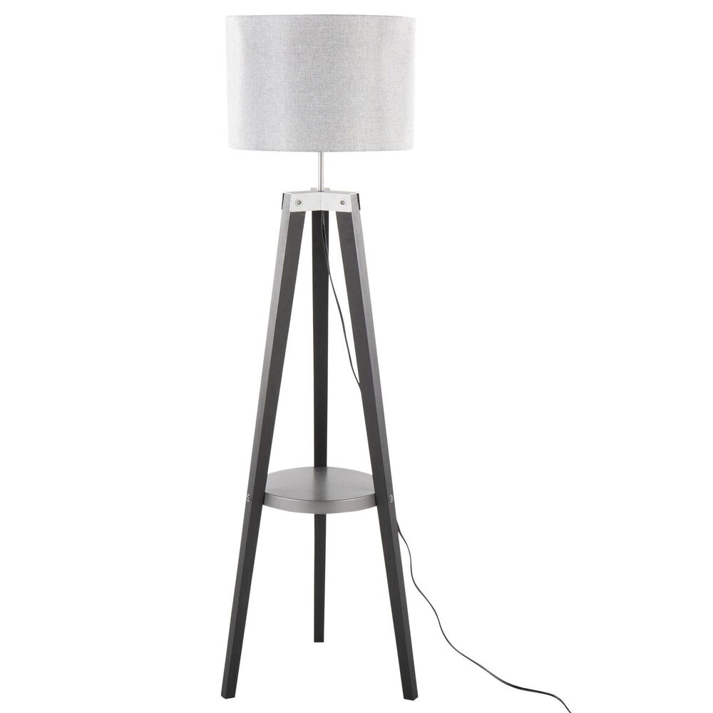 Lumisource Compass Floor Lamp in Black and Silver, , large