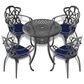 Hearth and Haven Aluminum Patio Dining Table With Umbrella Hole and Bottom Shelf in Black, , large
