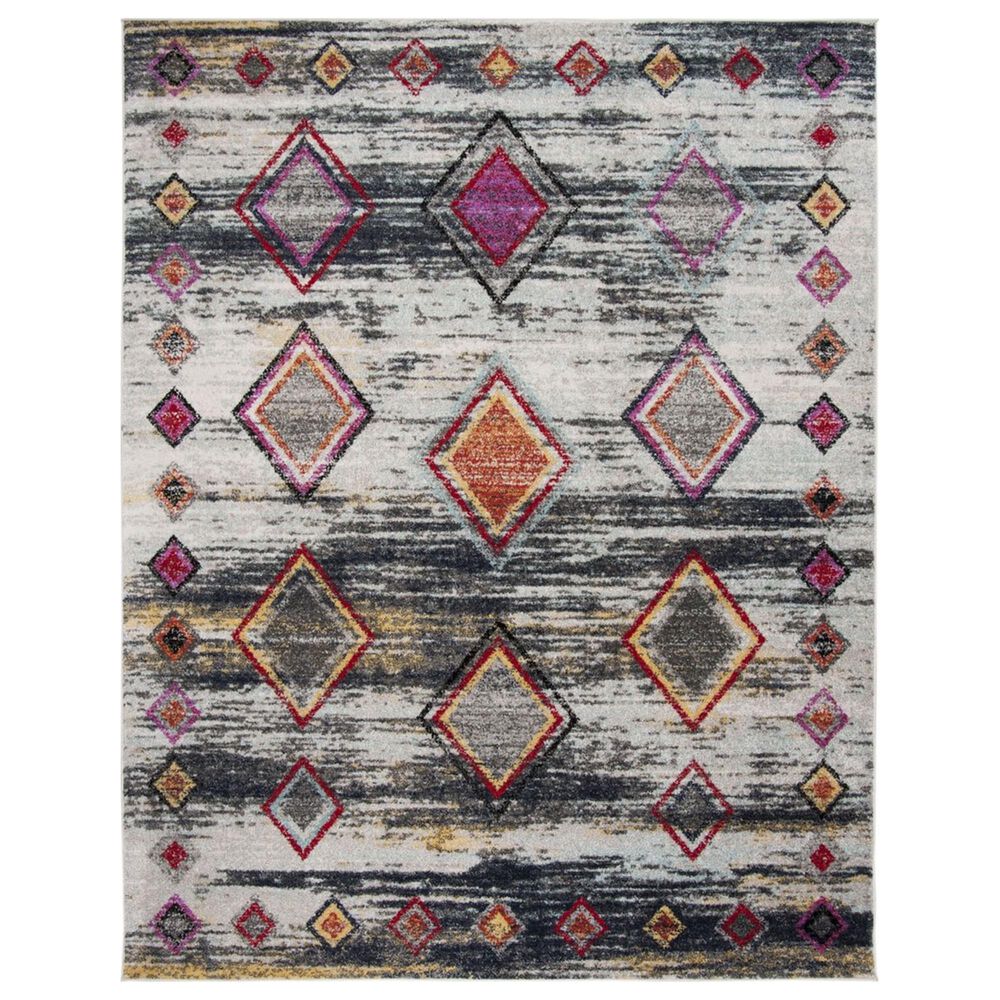 Safavieh Adirondack ADR205F 9" x 12" Light Grey and Red Area Rug, , large