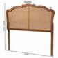 Baxton Studio Leandra King Panel Headboard with Rattan in Ash Walnut, , large