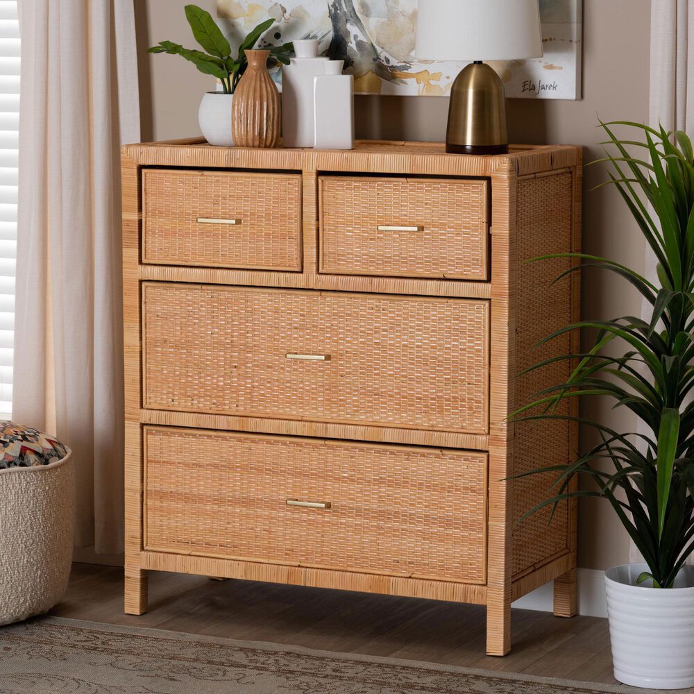 Baxton Studio Vaere 4-Drawer Storage Cabinet in Natural Brown, , large