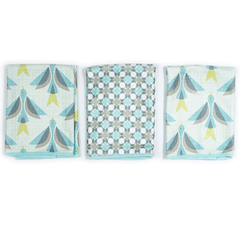 Once Again Home Sparrow Reversible Mighty Mini Towel in Sparrow Blue &#40;Set of 3&#41;, , large