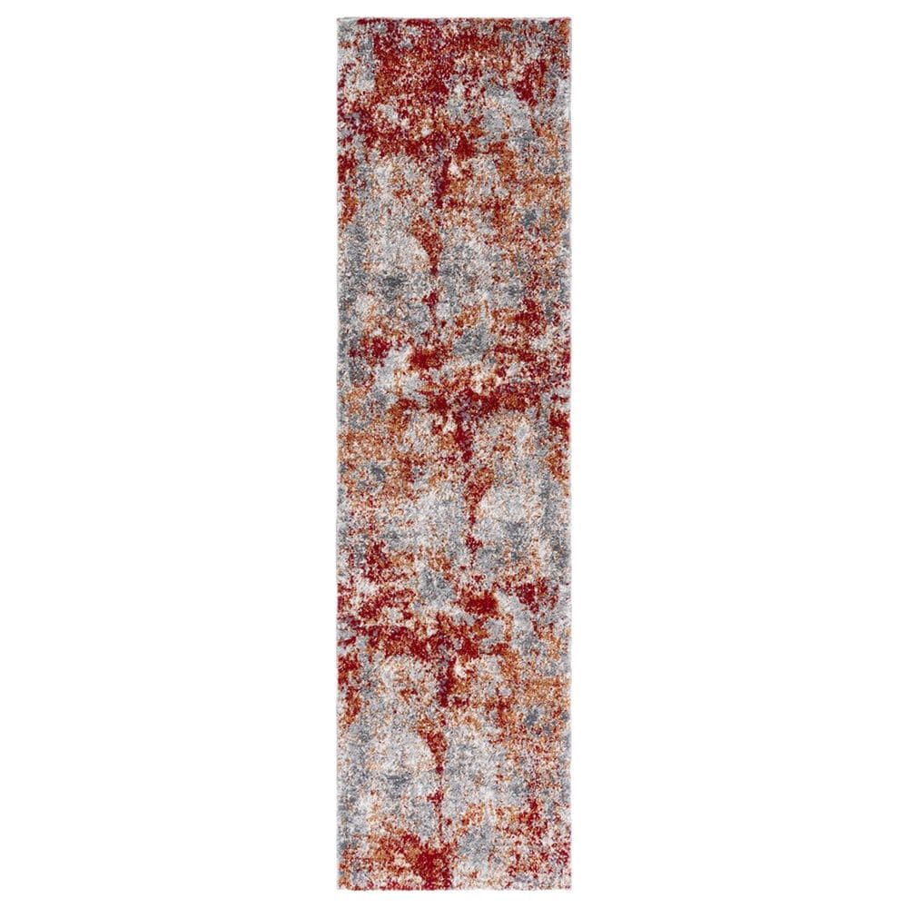 Safavieh Aston 2" x 8" Red and Grey Runner, , large