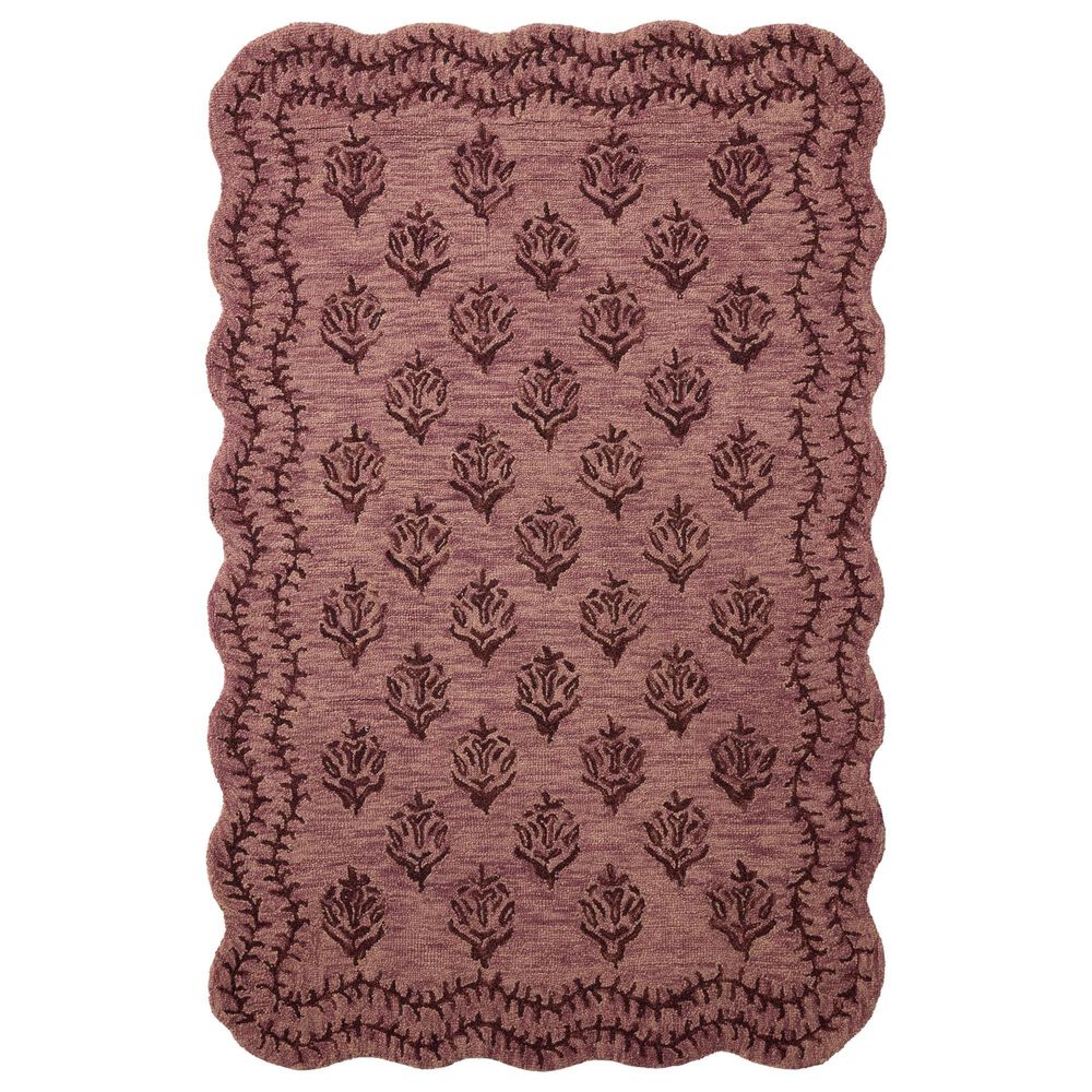 Loloi Lisette Plum and Dark Plum 5" x 7"6" Area Rug, , large