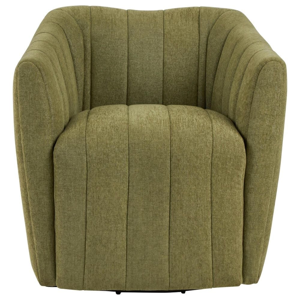 LumiSource Finley Swivel Accent Chair in Green, , large