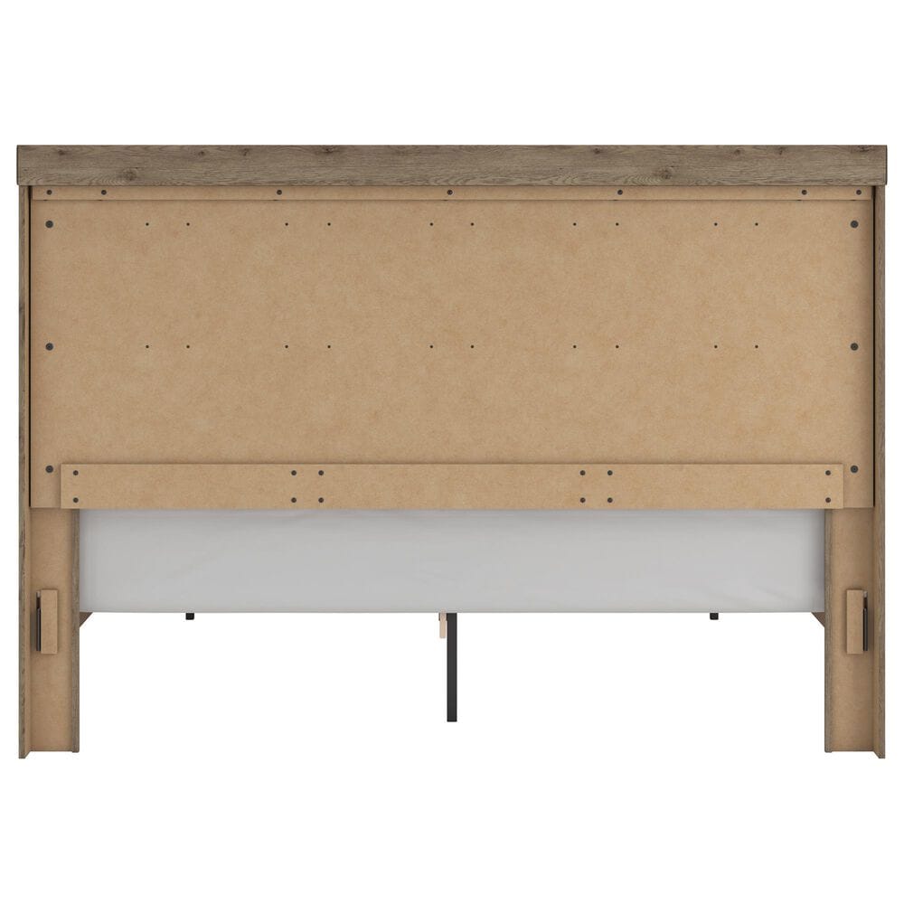 Ashley Oliandon King Storage Bed with Dresser Chest and 2 Nighstands in Brown, , large