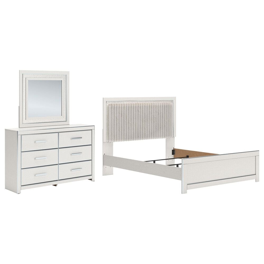 Ashley Zuraleus 3-Piece Queen Upholstered Panel Bedroom Set in Matte White, , large