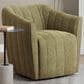 LumiSource Finley Swivel Accent Chair in Green, , large
