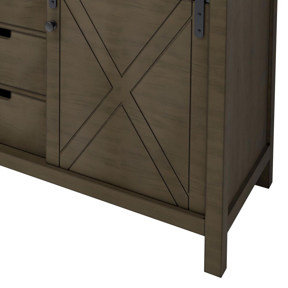 Lexora Home Marsyas 60" Double Bathroom Vanity in Rustic Brown with White Quartz Top and Rectangular Sinks, , large