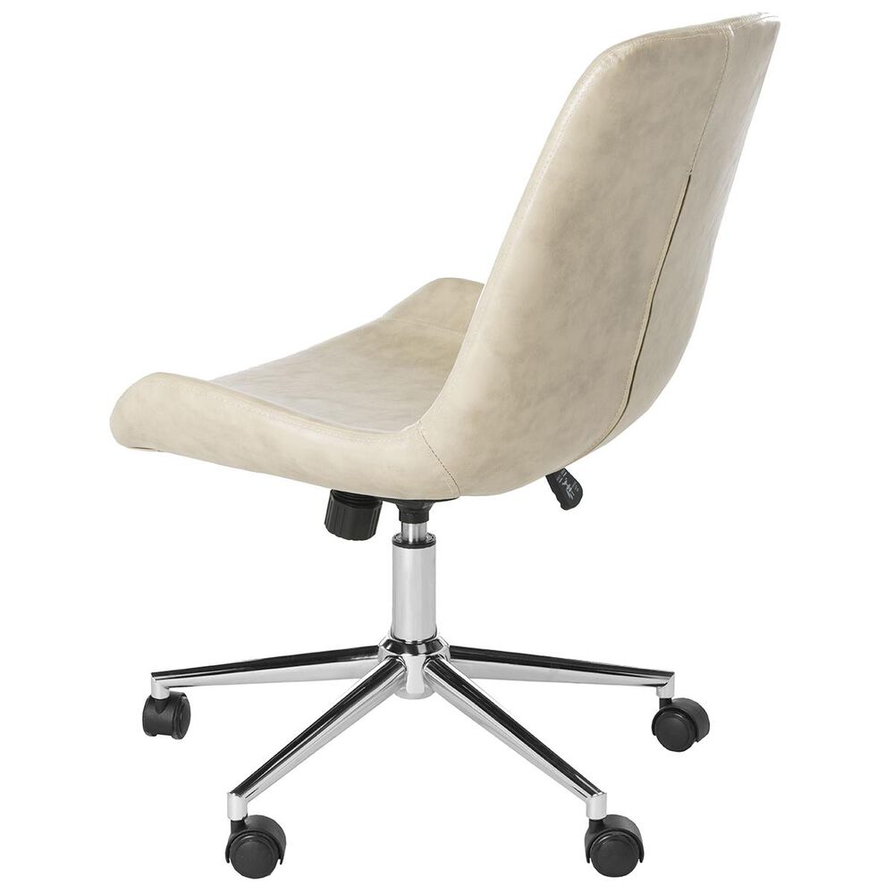 Safavieh Fletcher Swivel Office Chair in Beige/Chrome, , large