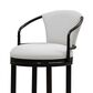 Armen Living Otis Bar Height Stool with Ivory Upholstery in Dark Brown, , large