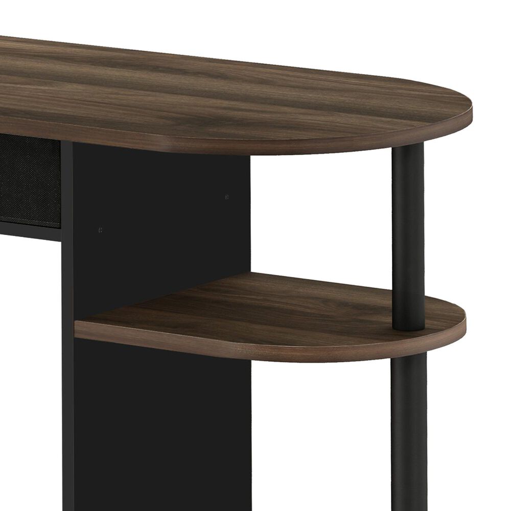 HOMLUX 32" Computer Desk with Two Drawers in Columbia Walnut and Black, , large