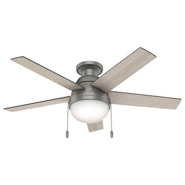 Hunter Anslee 46" Low Profile Ceiling Fan in Matte Silver, , large