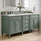 James Martin Vanities Brittany 72" Double Bathroom Vanity in Smokey Celadon with 3 cm Eternal Jasmine Pearl Quartz Top and Rectangular Sinks, , large