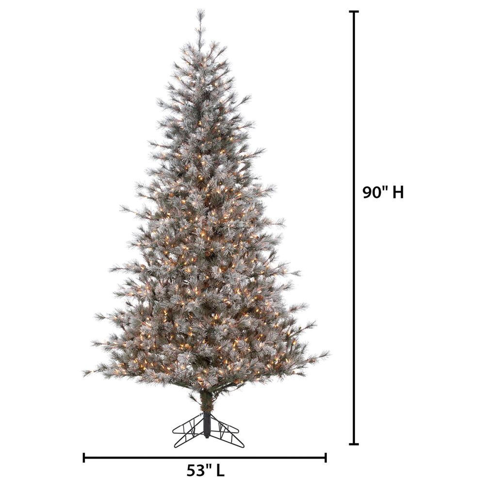 The Gerson Company 7.5&#39; Scotch Pine Christmas Tree with Warn White LED Lights in Green, , large