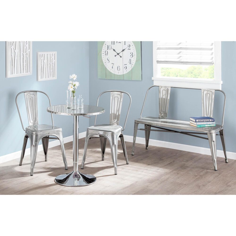 Lumisource Oregon Stackable Dining Chair in Brushed Silver/Brushed Silver &#40;Set of 2&#41;, , large