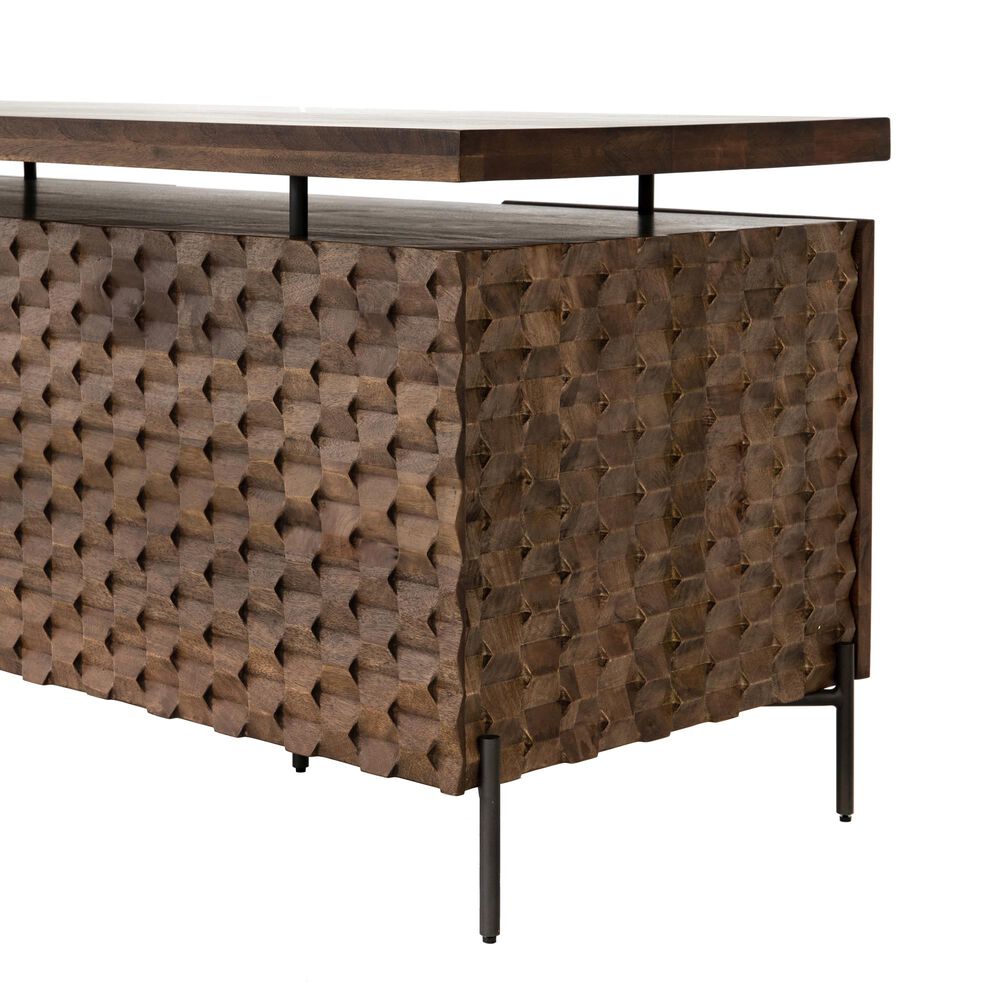 Four Hands Fallon Raffael Desk in Antique Brown and Gunmetal, , large